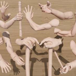 现代多人手局部3D模型下载